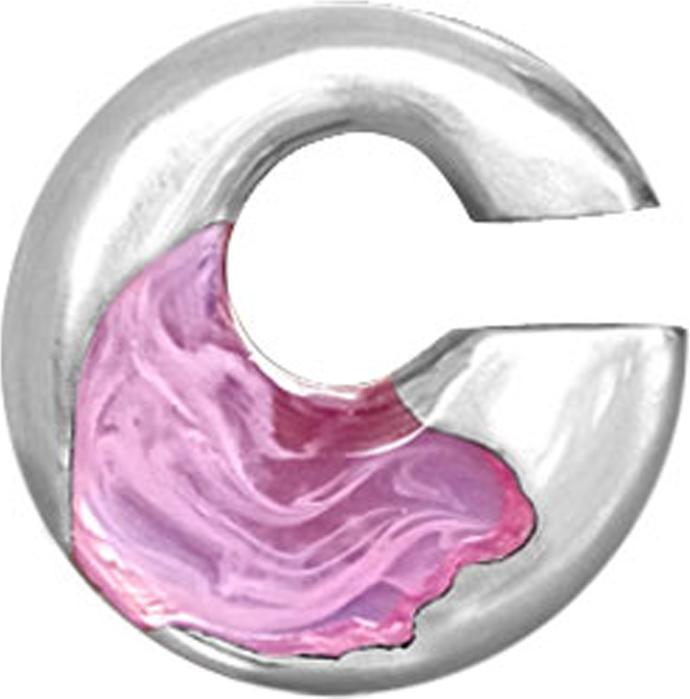 Star Piercing Ohrgewicht silber Nebel Epoxy pink (Organisch, Messing)