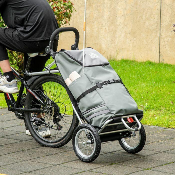 Produktbild Swisshandel24 2 in 1 Lastenanhänger Einkaufstrolley für Einkaufswagen Fahrradanhänger Transportanhänger mit Verbin