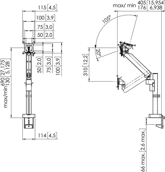 Image du produit Vogels Pro Motion 4127 (Mur, 42.99")