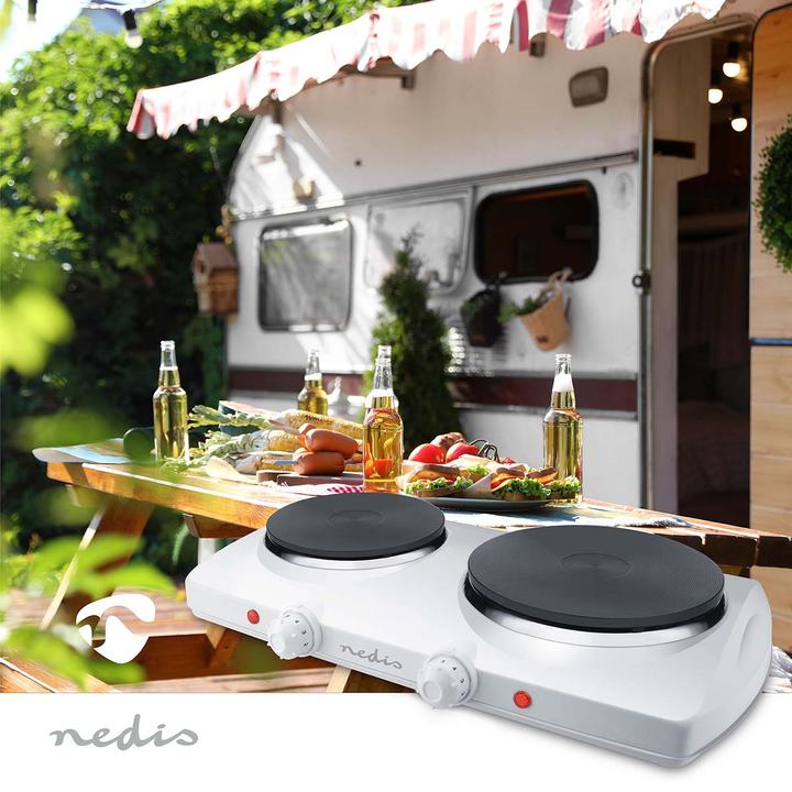 Image du produit Nedis Plaque chauffante électrique | Zone de cuisson : 2 | 2300 W | Protection contre la surchauffe |