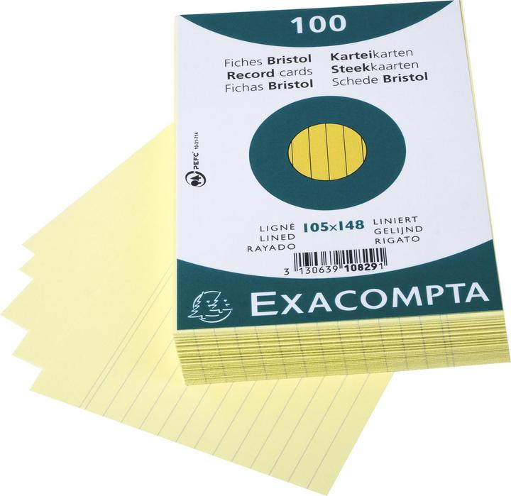 Produktbild Exacompta Karteikarten (105 x 148 mm, 205 g/m², 100 x)