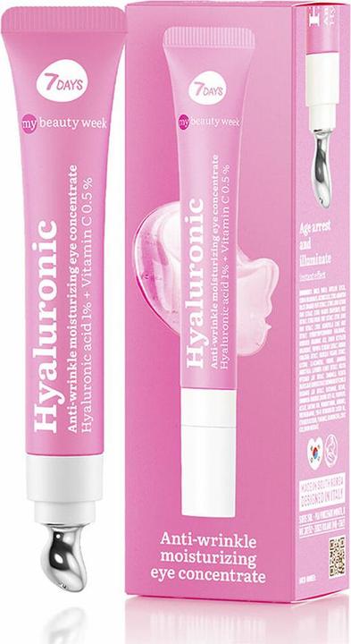 7Days Augencreme mit Hyaluronsäure Koreanische Hautpflege gegen dunkle Augenringe und geschwollene Augen (18 ml)