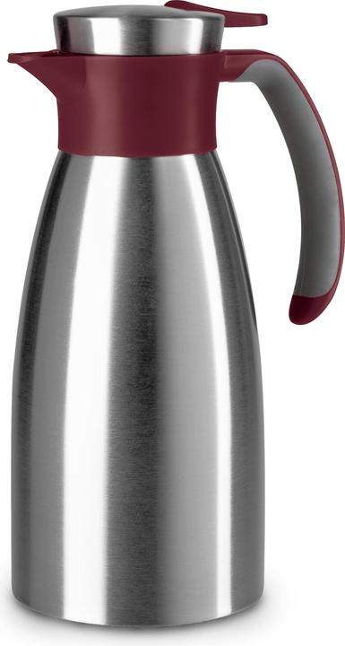 Produktbild Emsa Isolierkanne SOFT GRIP, 1,0 Liter, Edelstahl / weinrot Einhandbedienung durch Quick-Tip-Verschluss (1 l)