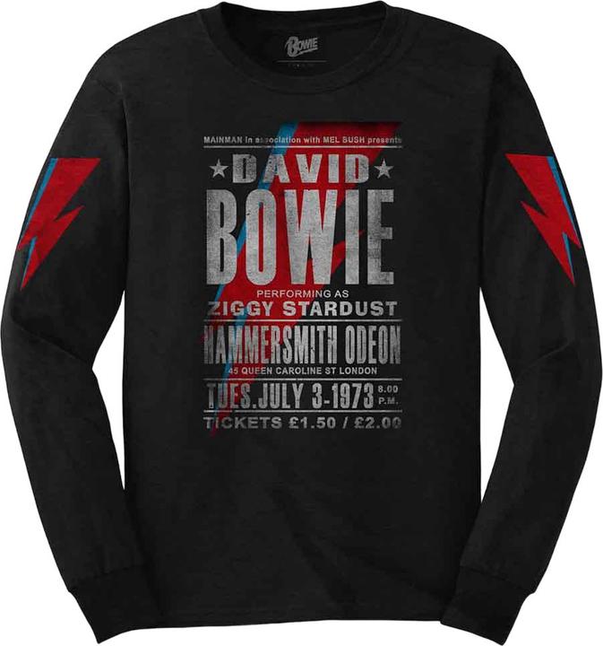 David Bowie Hammersmith Odeon TShirt Langärmlig