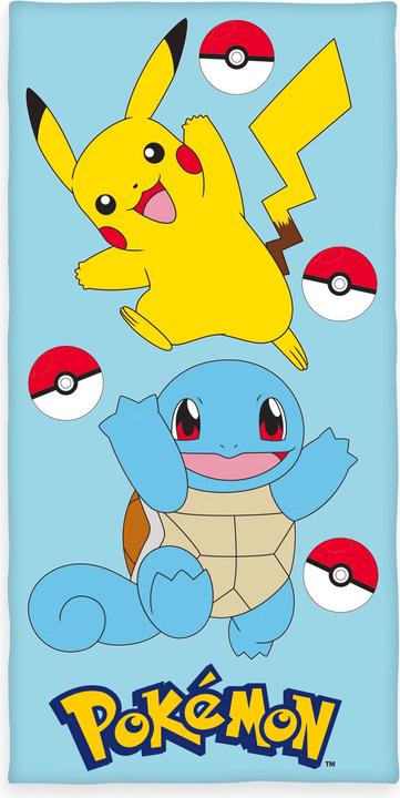 Herding Asciugamano in velluto Pokemon Pikachu & Schiggy 75 x 150 cm (75 x 150 cm)