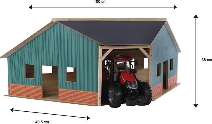 Produktbild Kids Globe Farming Shed Eckholz für 2 Traktoren