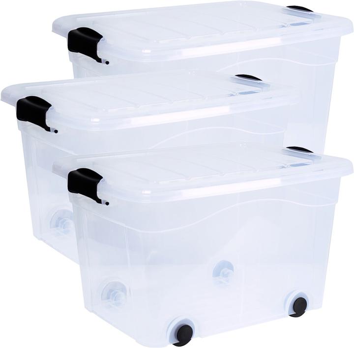 Actual product image Siena Home Set of 3 storage box 40 l with castors (53 x 40 x 32 cm, 40 l)