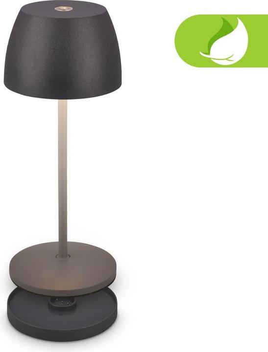 Produktbild Briloner Akku LED Tischleuchte mit Ladestation, Mini, Touch, Anthrazit (150 lm)