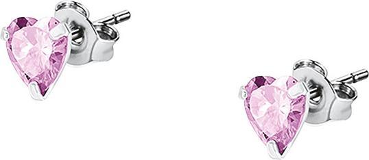La Petite Story - Silver heart earrings with pink zircons Silver LPS01AWV28 (Silber 925)