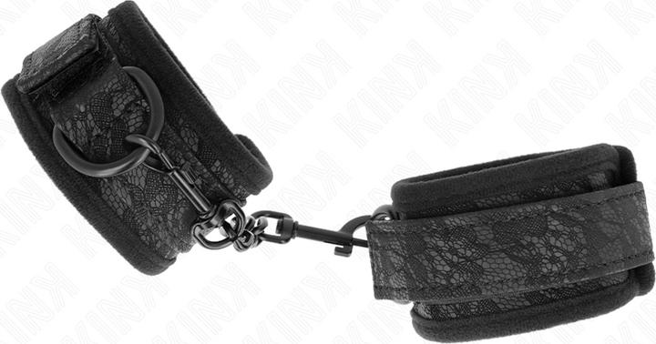 Actual product image Kink Dark Lace Cuffs Neoprene Wrist Cuffs Adjustable Black 20-29 cm X 5 cm