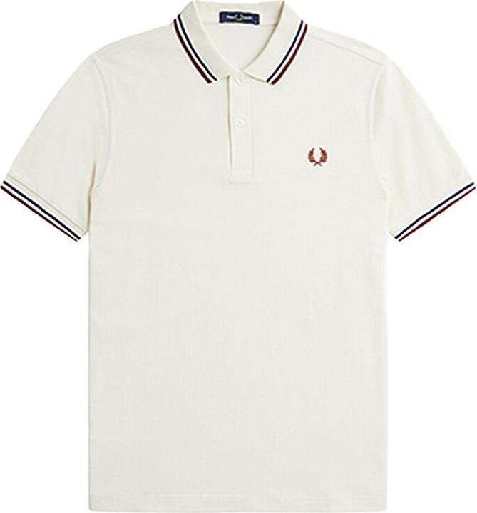 Actual product image Fred Perry Twin Tipped Polo Shirt Short Sleeve Ecru (XXL)
