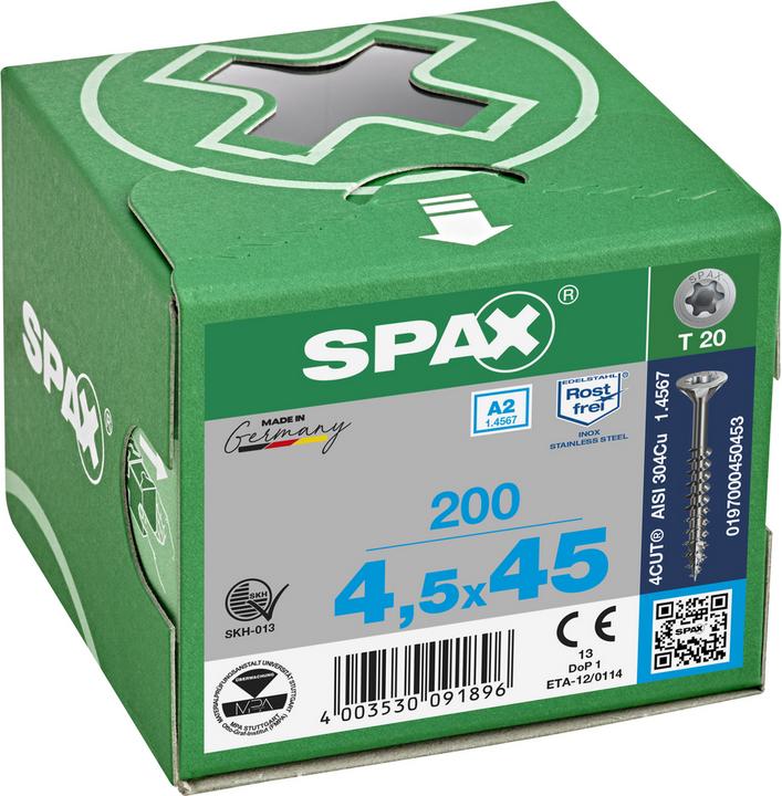 Image du produit Spax Vis pour panneaux agglomérés A2 (200 Vis par pièce)