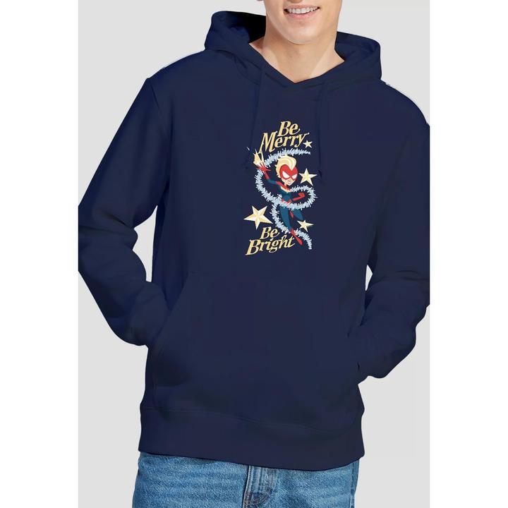 Immagine prodotto Captain Marvel Be Merry Be Bright Felpa con Cappuccio Uomo (L)