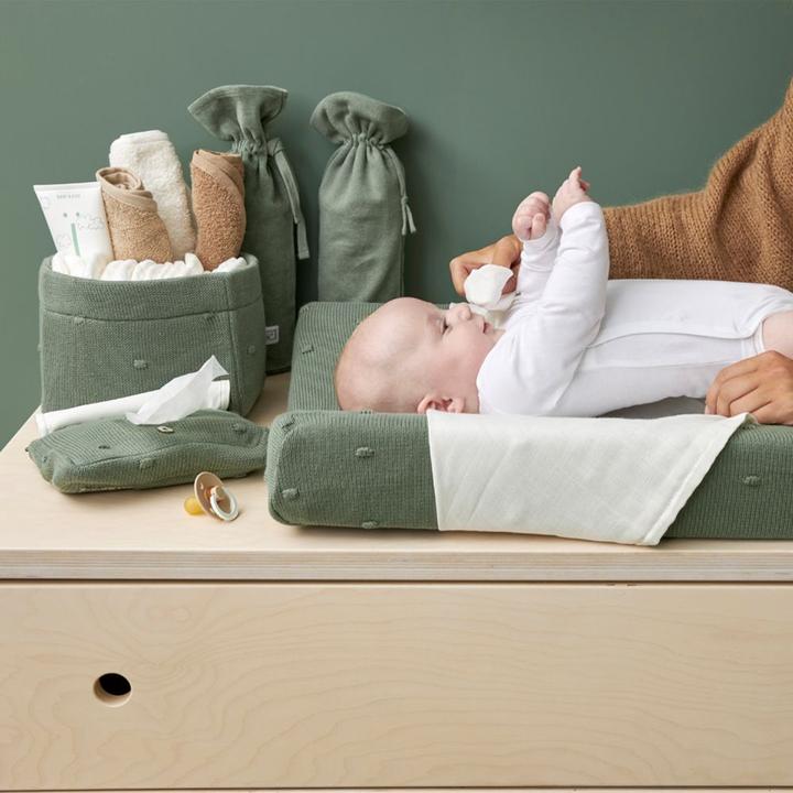 Produktbild Meyco Wickeltichkörbchen small Mini Knots forest green
