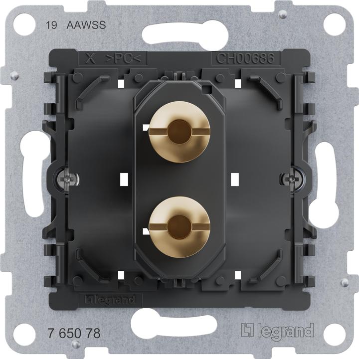 Legrand SEANO connecteur haut-parleur simple, insert, prises 4mm, prises en laiton doré pour er