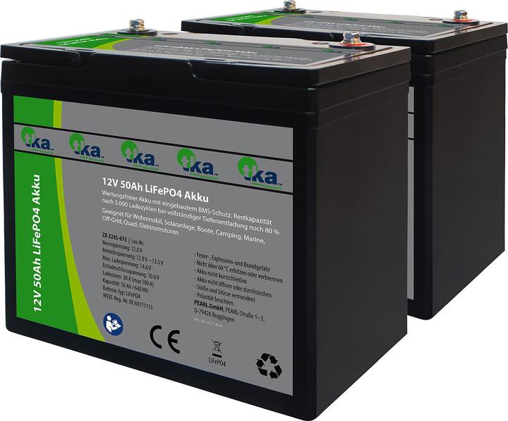 TKA LiFePO4 batteries (12.80 V, 50 Ah)
