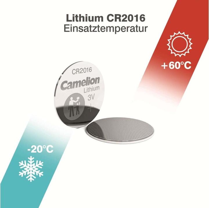 Produktbild Camelion Lithium CR2016 (5 Stk., CR2016, 75 mAh)