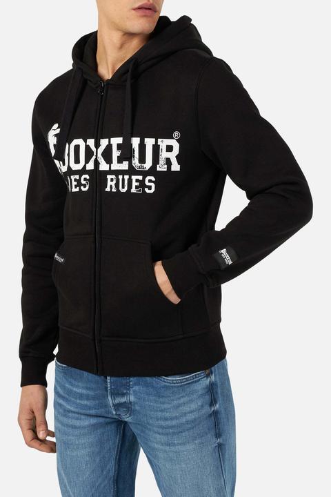Immagine prodotto Boxeur des Rues Giacca felpata con cappuccio e zip intera con patch (XL)