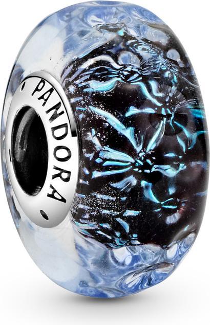 Pandora Charm Murano Glass Wavy Dark Blue Ocean (Sterling silver)