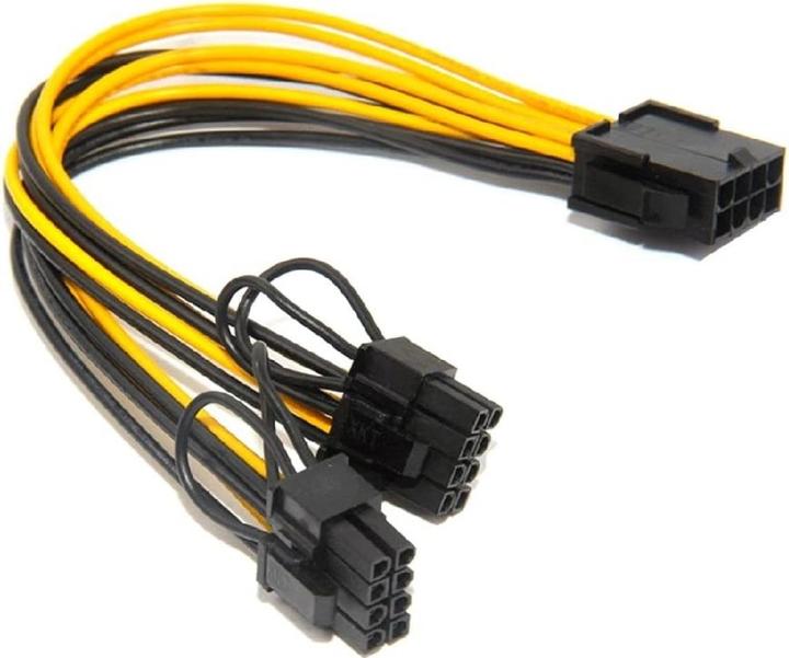 Actual product image PowerGuard PCI-E 8-pin to 2x 8-pin Dual Power Splitter GPU Cable 30cm