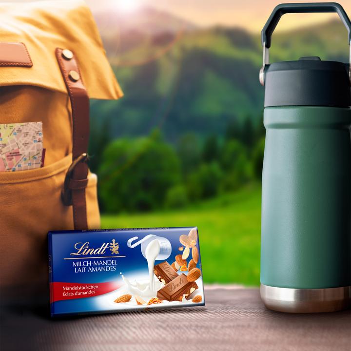 Immagine prodotto Lindt Barretta di cioccolato al latte e mandorle (100 g)