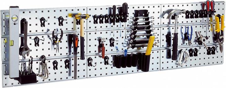Actual product image Raaco Tool hook set w.perforated plates Tool wall panelx 3 + 44Clips