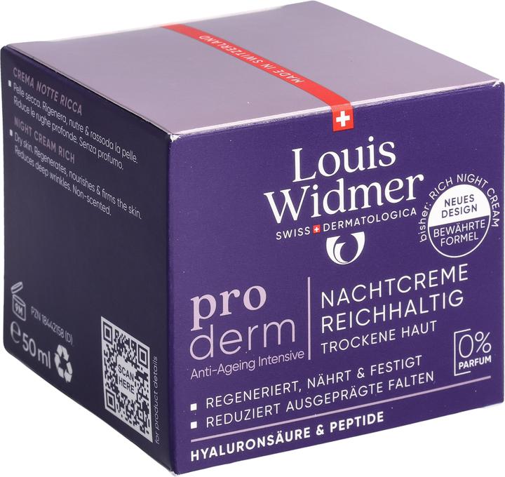Immagine prodotto Widmer Louis Proderm Nachtcreme reichhaltig ohne Parfum 50 ml (50 ml, Crema notte)