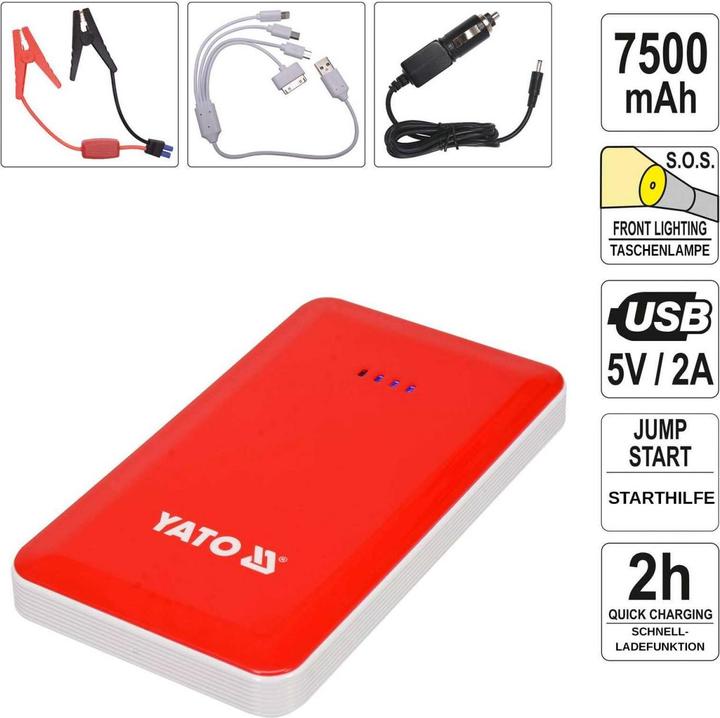 Produktbild Yato Multifunctional car battery charger (7500 mAh, 27.75 Wh)