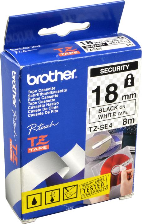 Actual product image Brother TZe-SE4 (1.80 cm, Black, White)