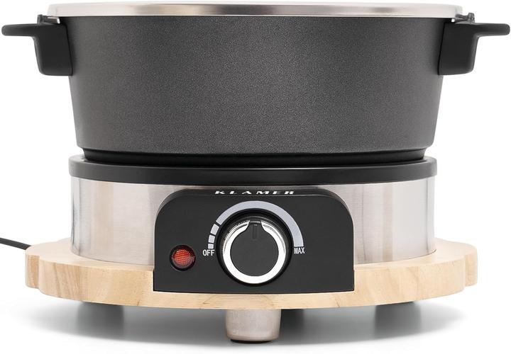 Produktbild KLAMER Elektrisches Fondue Set (Fondue Bourguignonne, Schokoladenfondue, Fondue Chinoise, Käsefondue)