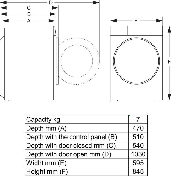Image du produit Gorenje Sèche-linge à pompe à chaleur (7 kg, Droite)