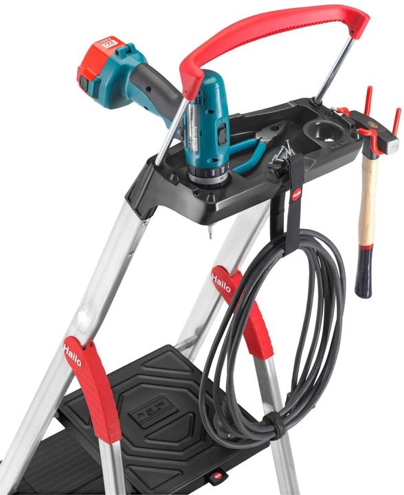 Produktbild Hailo L100 TopLine, Alu-Sicherheits-Stehleiter, 5 Stufen (Gerüst, 101 cm)