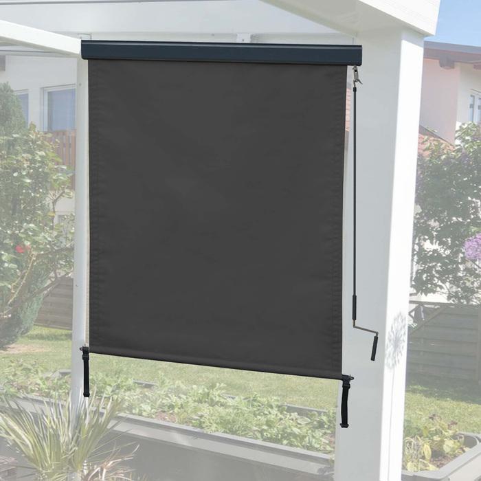 Produktbild Mendler Vertikalmarkise, Senkrechtmarkise Sichtschutz Aussenrollo Rollo, UV-Schutz 50 Stoff - 250x140cm, sch (1.40 m)