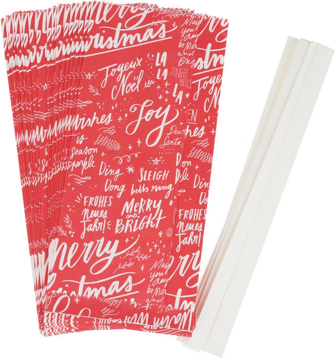 Produktbild Rico Design Papiertüten Sterne-Set "Merry Christmas", gross, Rot