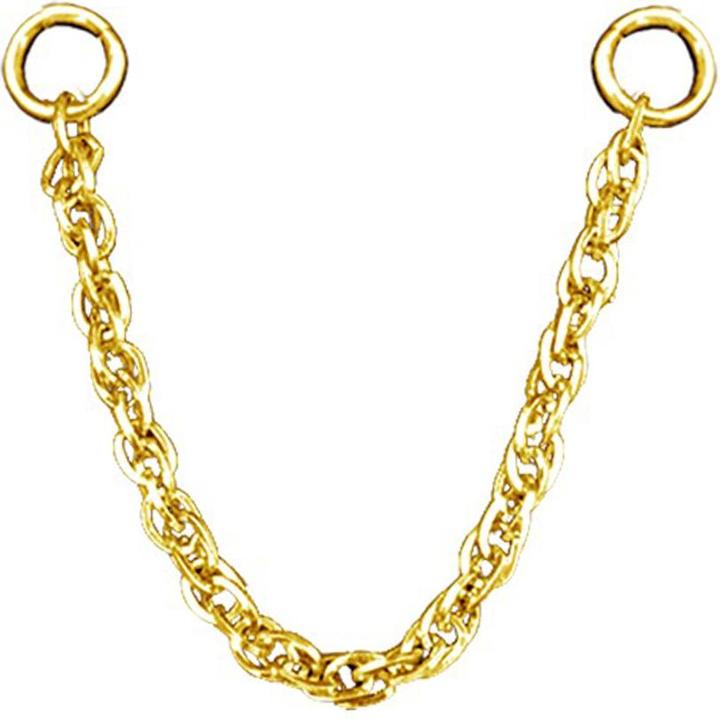 Star Piercing Verbindungskette doppelt vergoldet (Chirurgenstahl 316L, ohne Messing)