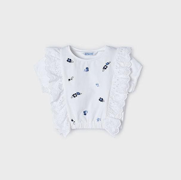 Produktbild MAYORAL T-Shirt Volants bestickt (128)