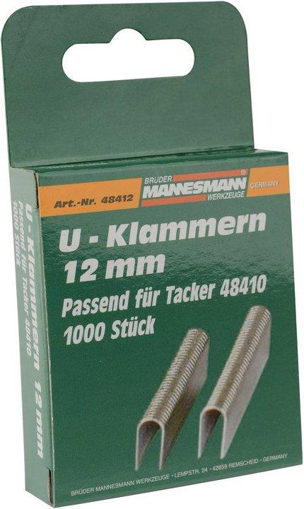 Produktbild Mannesmann Ersatzklammern 12 mm U-Form, für Tacker 48410