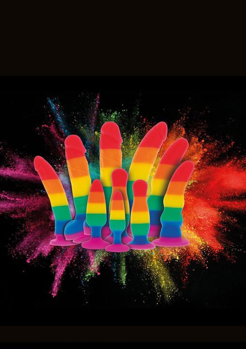 Actual product image Anal plug "Twink" in LGBT flag design