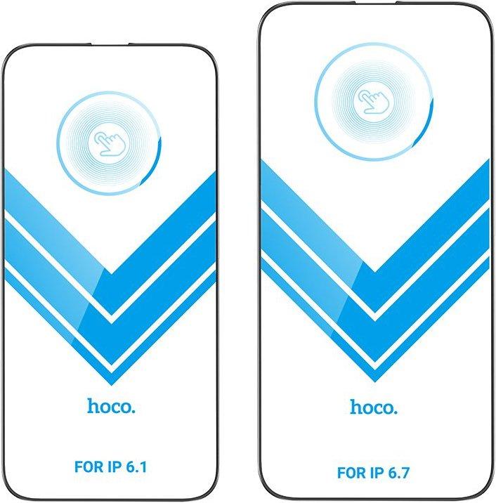 Image du produit Hoco A33 Film de protection en verre avec outil d'installation pour iPhone 14 Pro (1 pièce(s), Apple iPhone 14 Pro)