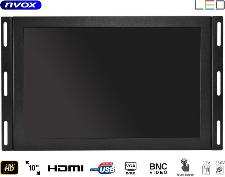 Produktbild Nvox Monitor dot iow ips open frame led 10cali full hd vga hdmi usb av 12v 230v