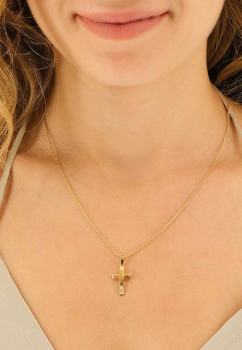Image du produit Muau Pendant cross yellow gold 750, 25x12mm (Or et argent)