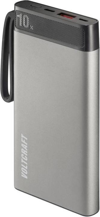 Produktbild Voltcraft PB-10-PD3.0 Powerbank 10000 mAh Power Delivery LiPo Grau-Schwarz (10000 mAh, 37 Wh)