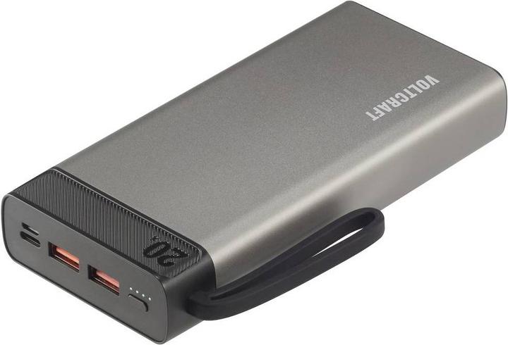 Produktbild Voltcraft PB-20-PD3.0 Powerbank 20000 mAh Power Delivery LiPo Grau-Schwarz (20000 mAh, 74 Wh)