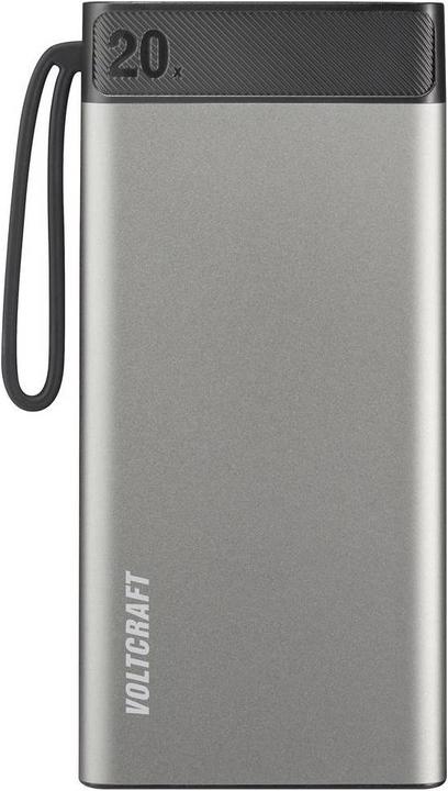 Produktbild Voltcraft PB-20-PD3.0 Powerbank 20000 mAh Power Delivery LiPo Grau-Schwarz (20000 mAh, 74 Wh)