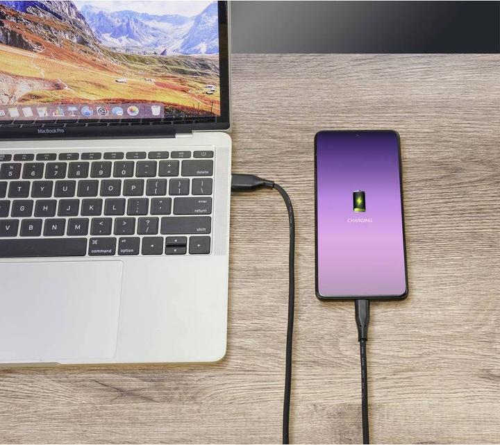 Produktbild Renkforce USB-Kabel USB 3.2 Gen1 3.0 3.1 USB-C Stecker 2.00 m Schwarz (2 m, USB 3.2 Gen 1, 15 W)