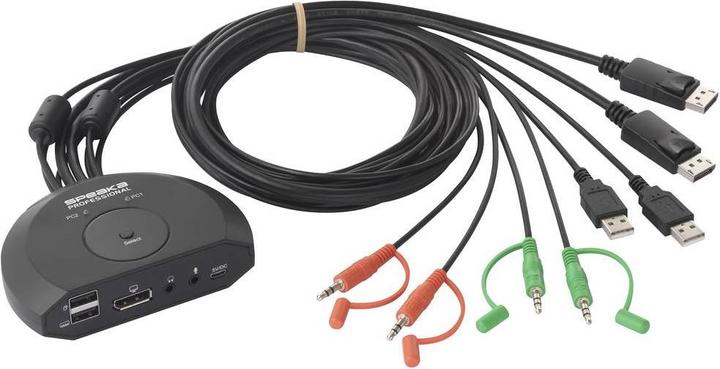 Produktbild SpeaKa Professional SP-KVM-220 KVM-Konsole Display-Port Tastatur 4096 x 2160 Pixel