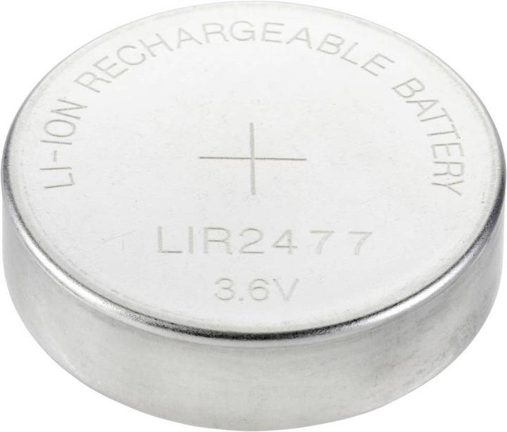 Immagine prodotto Voltcraft Batteria a bottone LIR 2477 Litio 180 mAh 3,6 V 1 pz. (1 pz., 180 mAh)