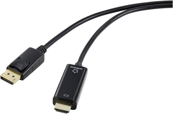 Image du produit Renkforce Câble de connexion HDMI DisplayPort mâle 5.00 m noir RF-5179192 Gaine PVC (5 m, DisplayPort, HDMI)