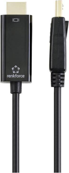 Image du produit Renkforce Câble de connexion HDMI DisplayPort mâle 5.00 m noir RF-5179192 Gaine PVC (5 m, DisplayPort, HDMI)