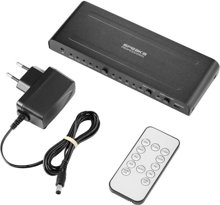 Produktbild SpeaKa Professional SP-HDA-550 4 Port HDMI-Switch ARC (Audio Return Channel) 409